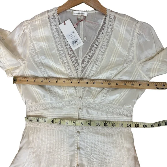LoveShackFancy Ellitia Maxi Dress Victorian Lace Button Front Ivory NWT Size 4 - Picture 8 of 15